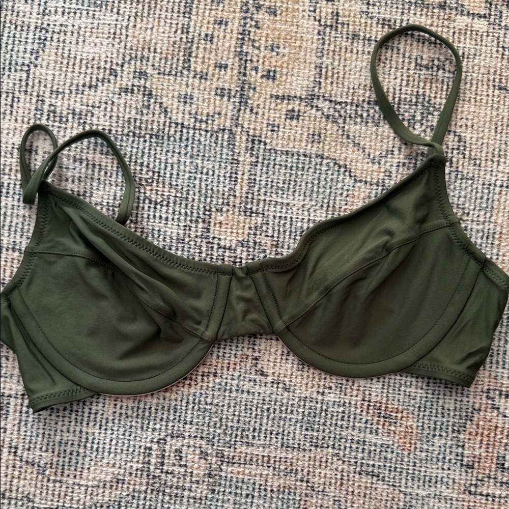 Olive Green bikini top - worn once e